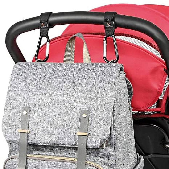 a backpack on a stroller