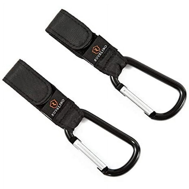 a pair of black metal hooks with text: 'RUVALINO RUVALINO'