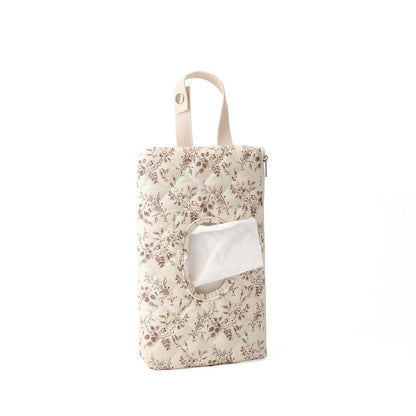 Ruvalino Wipe Holder Quilted Wipe Pouch Portable Hanging Floral Wet Wipes Bag
