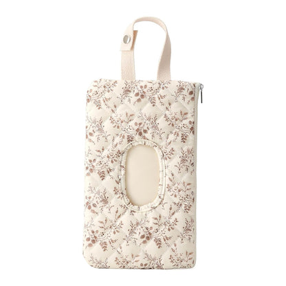 Ruvalino Wipe Holder Quilted Wipe Pouch Portable Hanging Floral Wet Wipes Bag