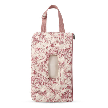 Ruvalino Wipe Holder Quilted Wipe Pouch Portable Hanging Floral Wet Wipes Bag