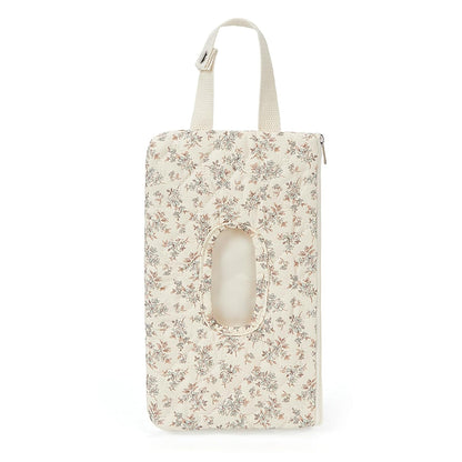 Ruvalino Wipe Holder Quilted Wipe Pouch Portable Hanging Floral Wet Wipes Bag