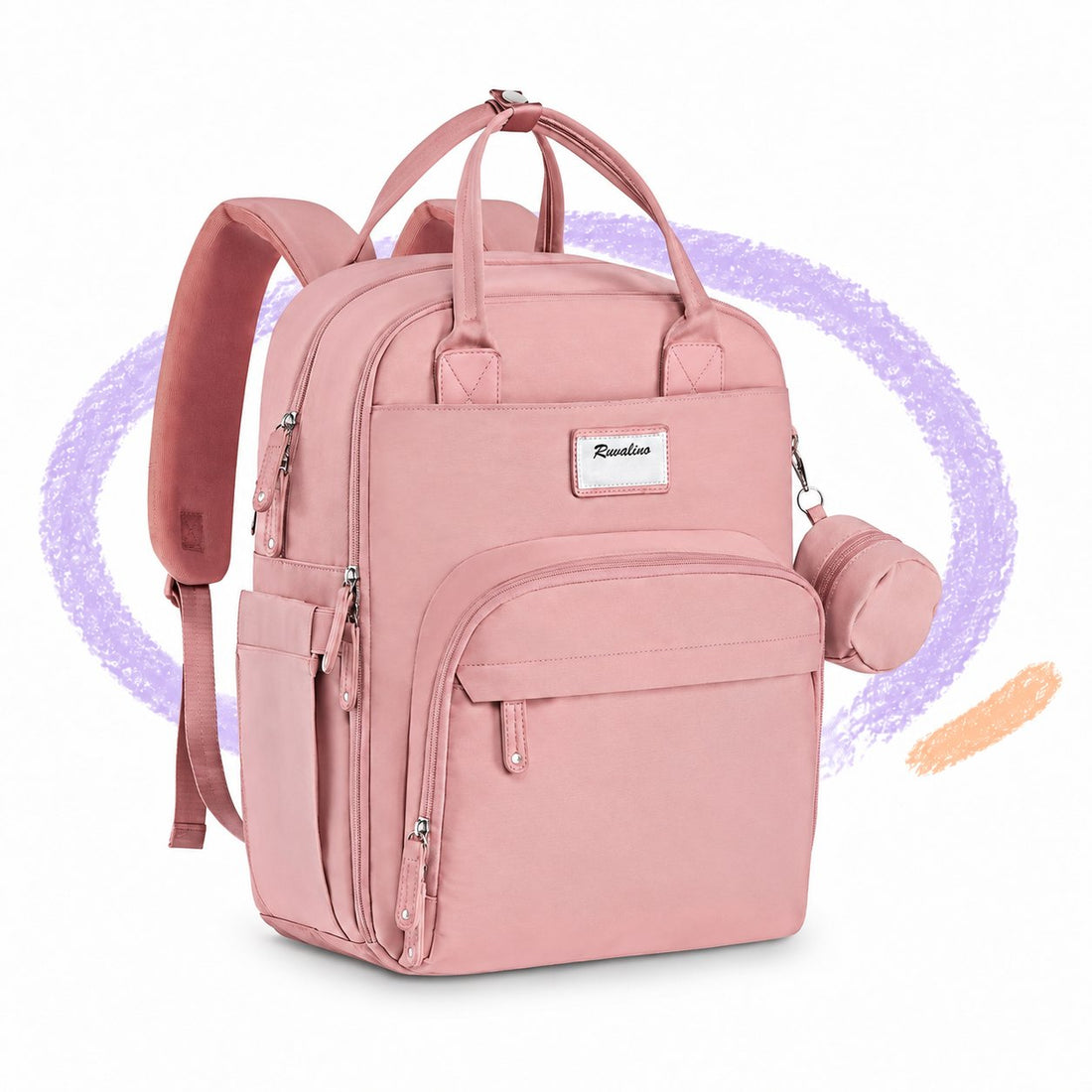 RUVALINO Classic diaper backpack in Pink