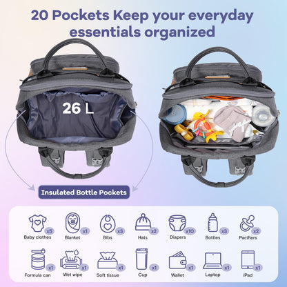 RUVALINO Neutral All-in-One Baby Bags Set