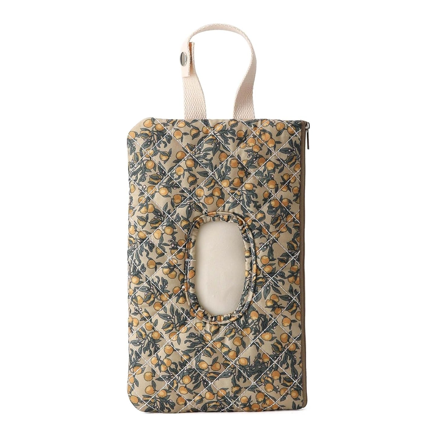 Ruvalino Wipe Holder Quilted Wipe Pouch Portable Hanging Floral Wet Wipes Bag
