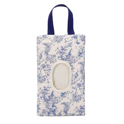 Ruvalino Wipe Holder Quilted Wipe Pouch Portable Hanging Floral Wet Wipes Bag