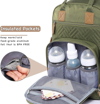 RUVALINO 4 in 1 kit Large Diaper Bag Backpack