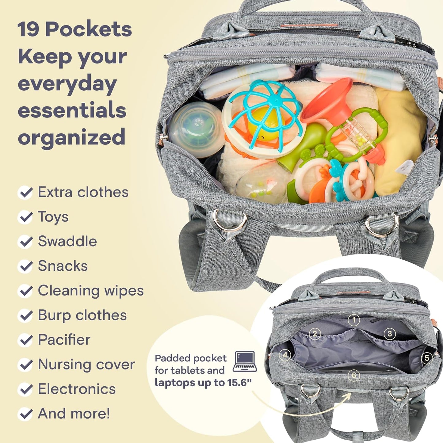 RUVALINO Classic Diaper Bag Backpack