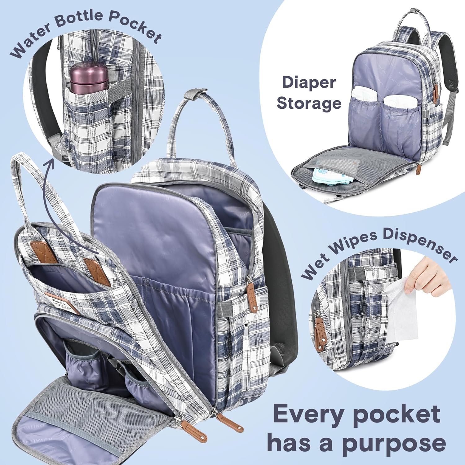 Shops diaper backpack with wipe dispenser