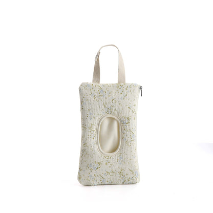 Ruvalino Wipe Holder Quilted Wipe Pouch Portable Hanging Floral Wet Wipes Bag