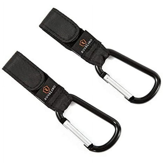 a pair of black metal hooks with text: 'RUVALINO RUVALINO'