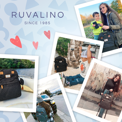 a collage of photos of people and a child with text: 'RUVALINO SINCE 1985'