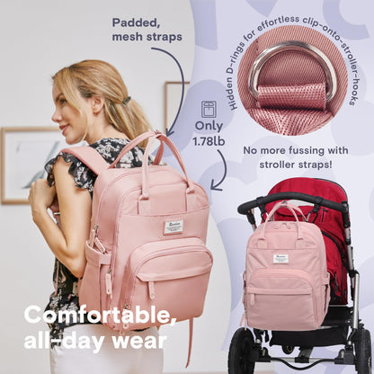 Ruvalino Classic Diaper Bag Backpack - Pink product view 8