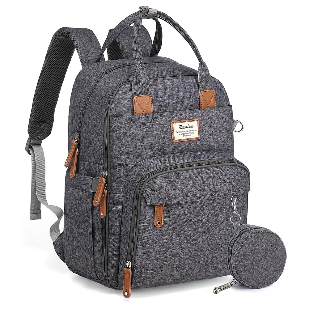Ruvalino Classic Diaper Bag Backpack - Dark Gray product view 15