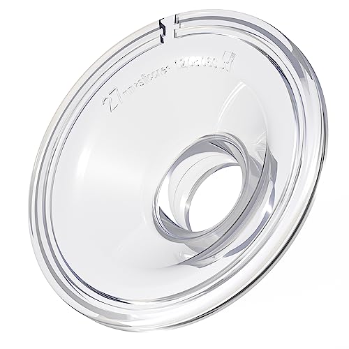 a clear plastic object with a hole with text: '-'