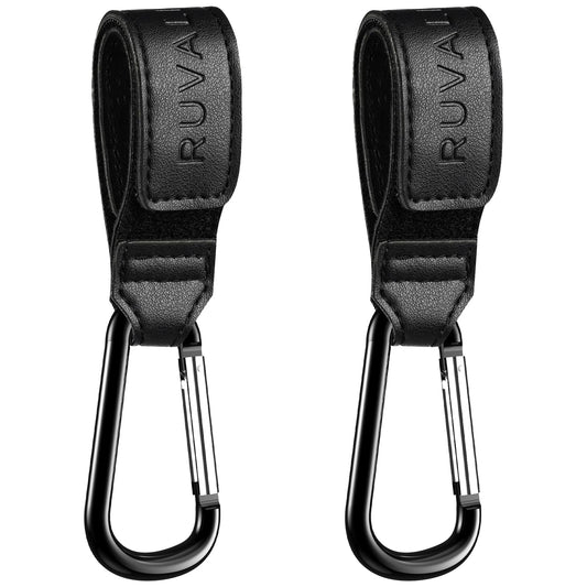 a pair of black leather straps